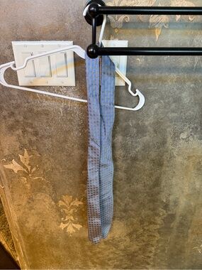 Men's Light Blue Micro-Check Tie
